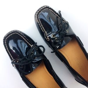 Sperry Top-Sider Patent Leather Loafers Sz 6 Black
